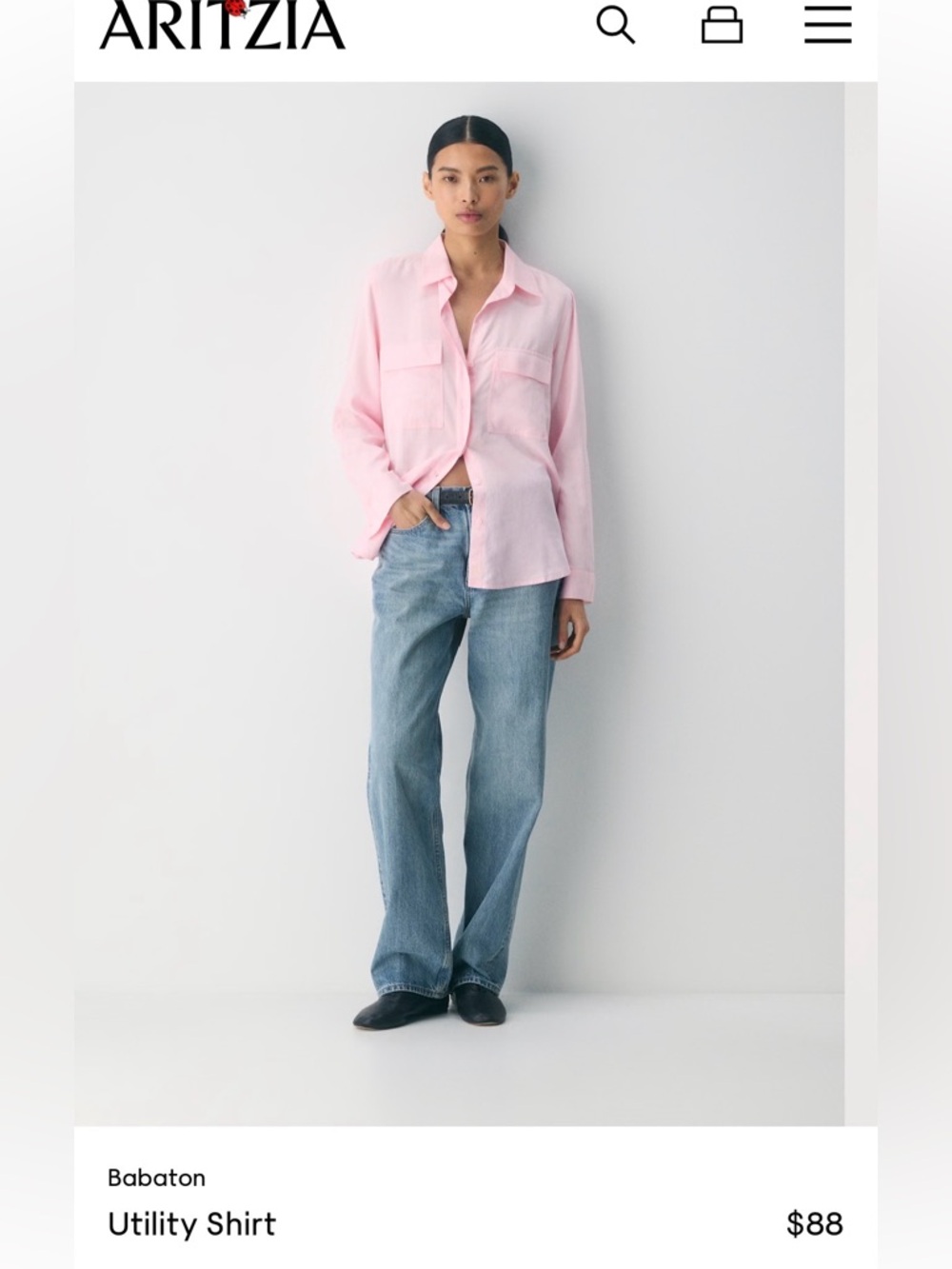 Babaton Soft Blush Button-Down Shirt